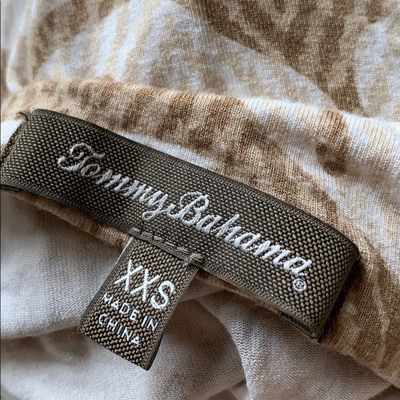 Tommy Bahama palm frond print sundress sand/tan/wh - Picture 4 of 8